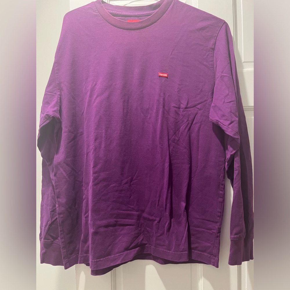 Supreme long sleeved t shirt, purple mens medium